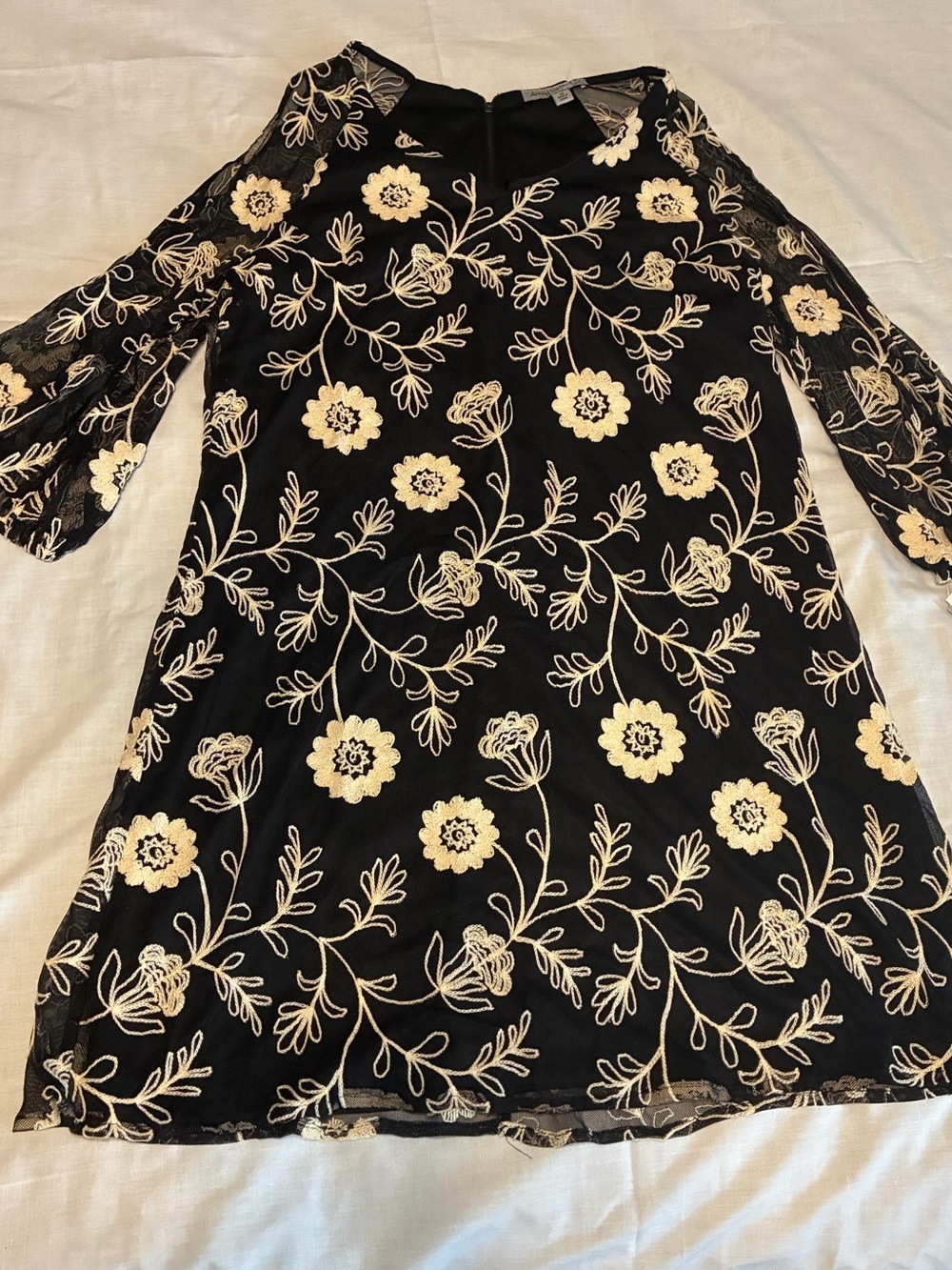 Danny and Nicole Wm’s Embroidered Mesh Cold Shoulder Dress – Black – Sz 16 – NWT
